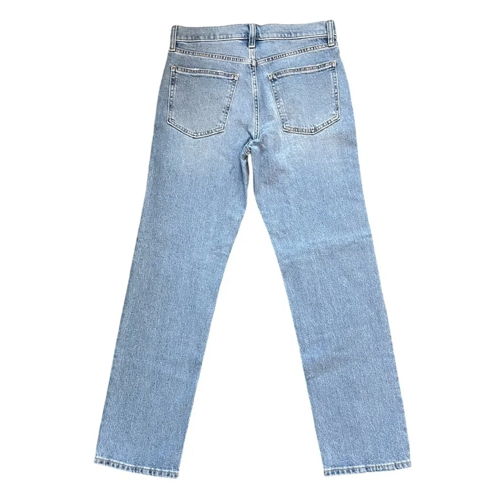 GAP 90s High Rise Straight Denim Jeans Medium Blue Indigo Wash Sz 28/6 Short NEW